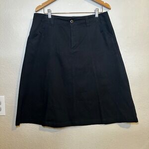 White Stag Womens 14 Short Skirt A-Line Black Zip Closure Boho Office Minimalist